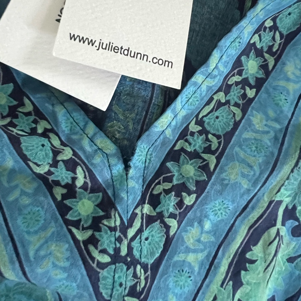 Juliet Dunn Navy and Turquoise Floral Dress - Picture 3 of 3